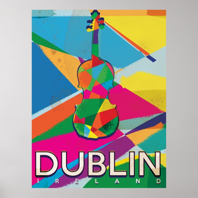 Poster Viagens vintage de Dublin (Frente)