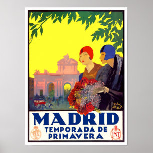 Poster Viagens vintage de Espanha Madrid