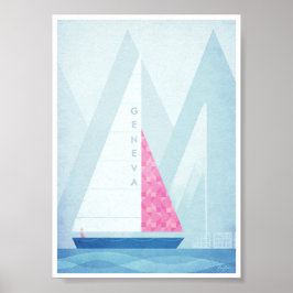 Poster Viagens vintage de Genebra