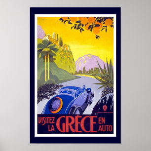 Póster Viagens vintage de Grece