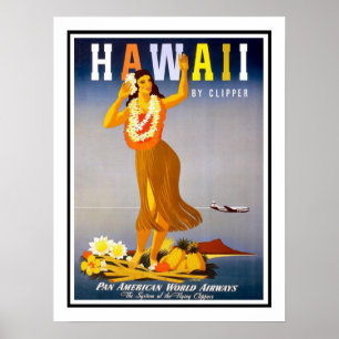 Póster Viagens vintage de Havaí