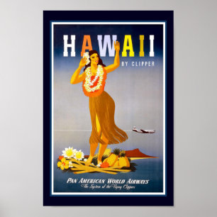 Poster Viagens vintage de Havaí