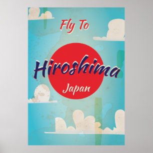Poster Viagens vintage de Hiroshima no Japão