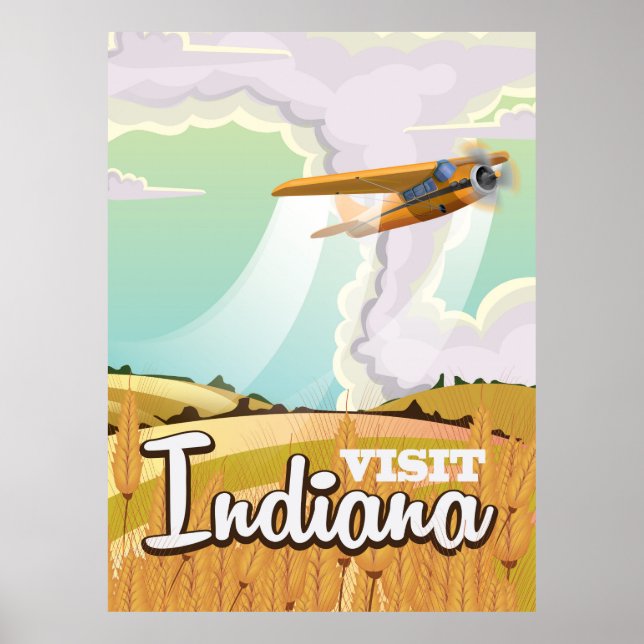 Póster Viagens vintage de Indiana (Frente)