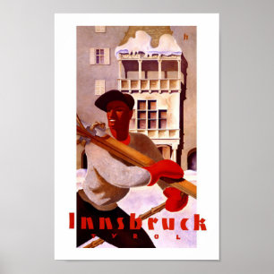 Póster Viagens vintage de Innsbruck Áustria