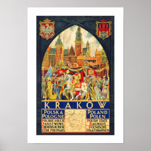 Póster Viagens vintage de Krakow