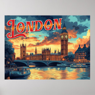 Poster Viagens vintage de Londres