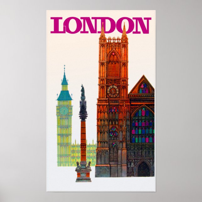 Poster Viagens vintage de Londres (Frente)