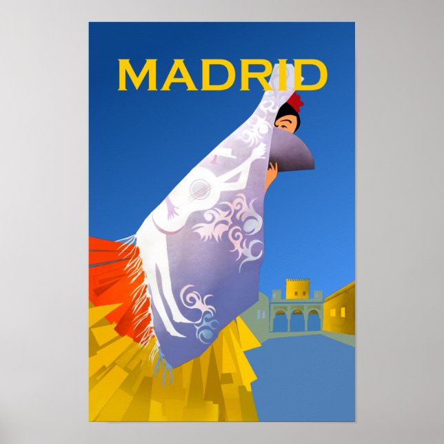 Póster Viagens vintage de Madrid. (Frente)