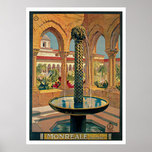 Póster Viagens vintage de Monreale Italia