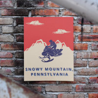 Viagens vintage de Montagens Snowmobile de Texto P