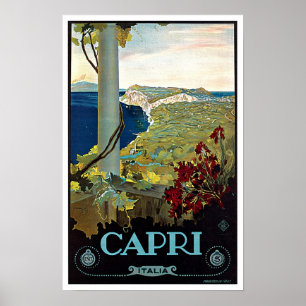 Póster Viagens vintage de Montecatini Toscânia Italia