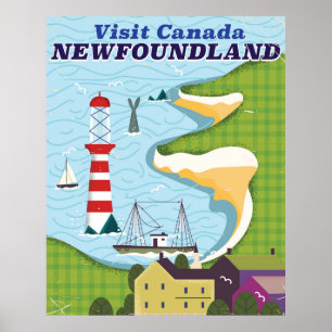 Poster viagens vintage de Newfoundland