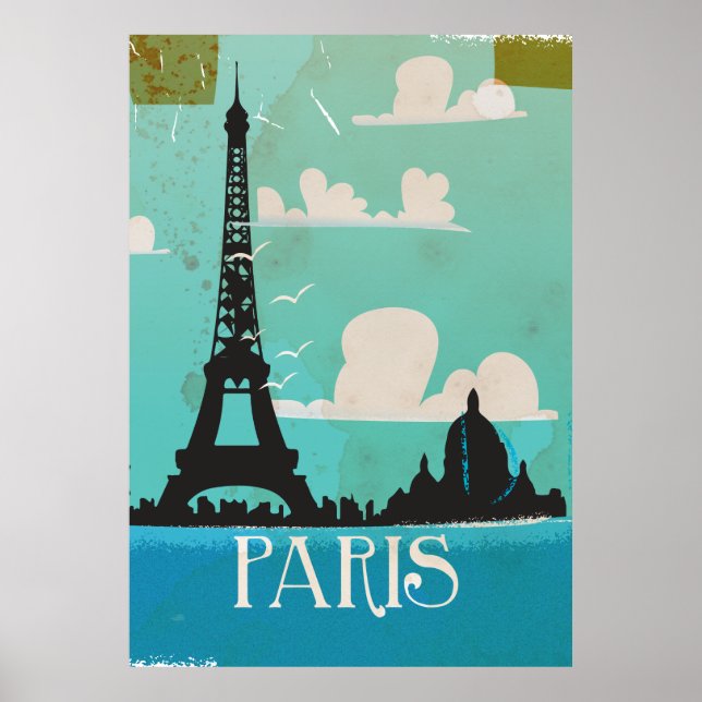 Poster Viagens vintage de Paris (Frente)