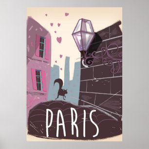 Poster viagens vintage de Paris