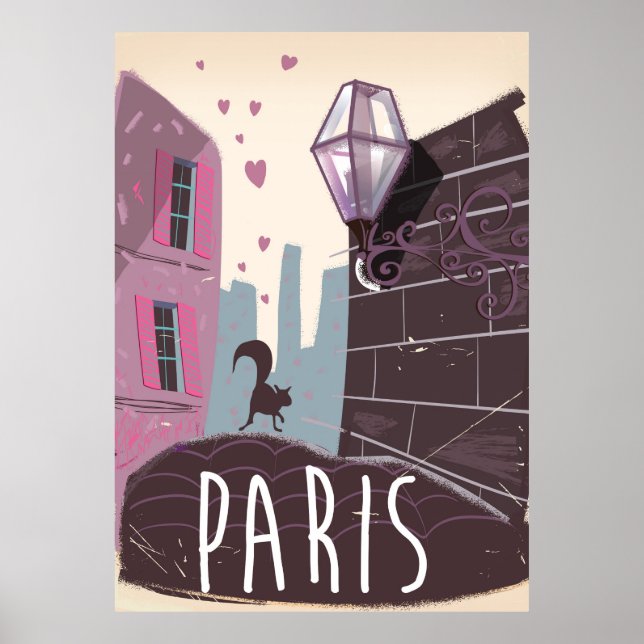 Poster Viagens vintage de Paris (Frente)