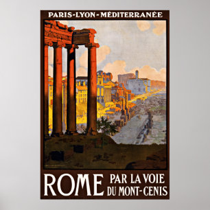 Póster Viagens vintage de Roma Italia