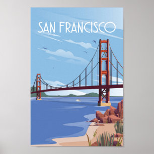 Poster Viagens vintage de São Francisco