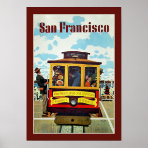 Póster Viagens vintage de São Francisco EUA
