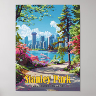 Poster Viagens vintage de Stanley Park Vancouver Canadá