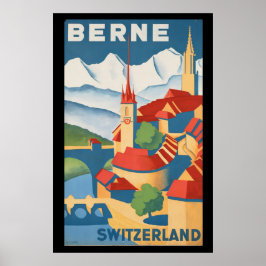 Poster Viagens vintage de Suiça Bern