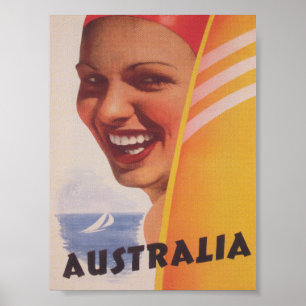 Poster Viagens vintage de  Surfer® Austrália