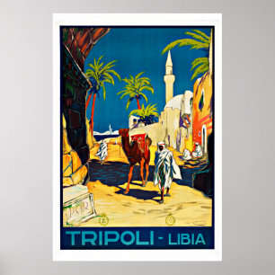Póster Viagens vintage de Tripoli Líbia