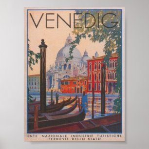 Poster Viagens vintage de Veneza Itália