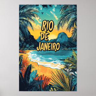Poster Viagens vintage do Brasil do Rio de Janeiro