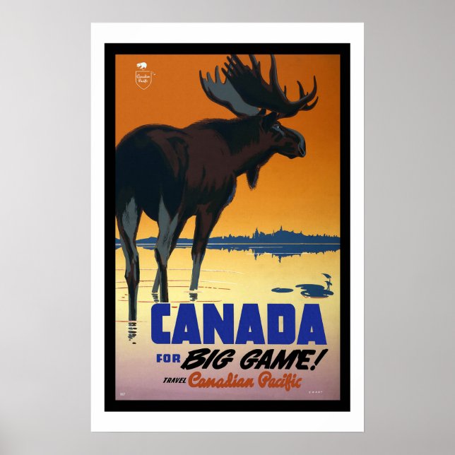 Póster Viagens vintage do Canadá (Frente)
