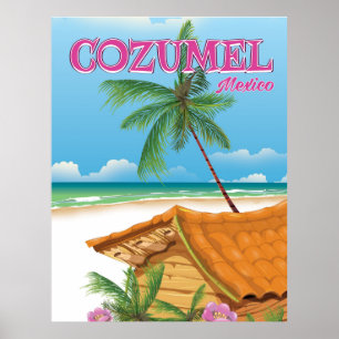 Poster Viagens vintage do Cozumel México