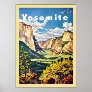 Póster Viagens vintage do ~ de Yosemite