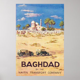 Poster Viagens vintage do Iraque de Bagdade