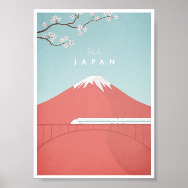 Póster Viagens vintage do Japão (Frente)