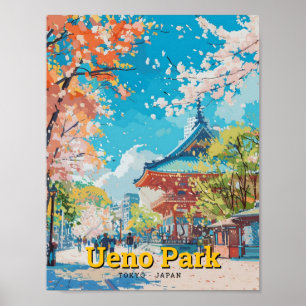 Poster Viagens vintage do Japão Ueno Park