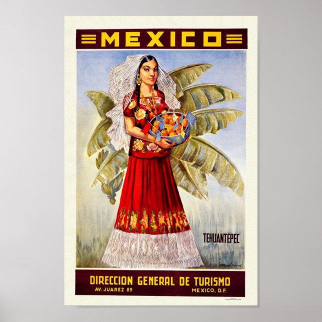 Póster Viagens vintage do México (Frente)
