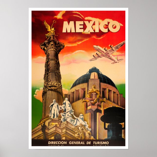 Poster Viagens vintage do México (Frente)