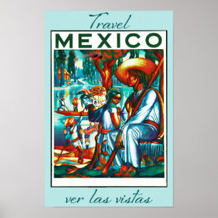 Poster Viagens vintage do México