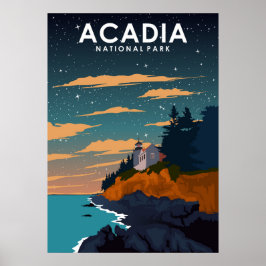 Poster Viagens vintage do Parque Nacional Acadia