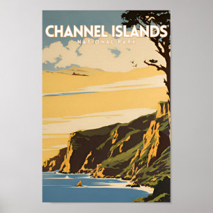 Poster Viagens vintage do Parque Nacional das Ilhas do Ca