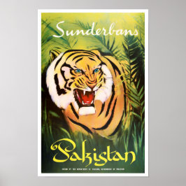 Poster Viagens vintage do Parque Nacional de Sunderban no