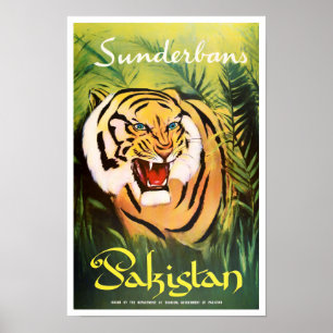 Poster Viagens vintage do Parque Nacional de Sunderban no