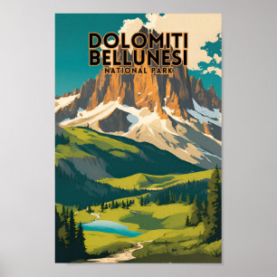 Poster Viagens vintage do Parque Nacional Dolzegovina Bel