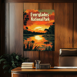 Poster Viagens vintage do Parque Nacional Everglades