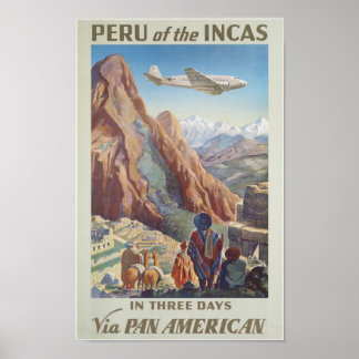 Poster Viagens vintage do Peru
