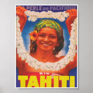 Poster Viagens vintage do Taiti