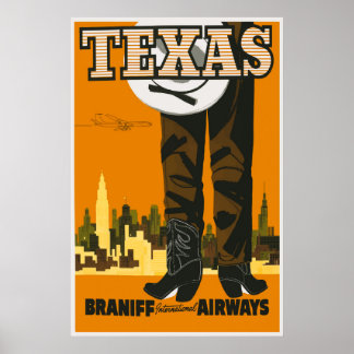 Poster Viagens vintage do Texas