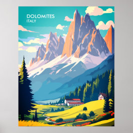 Poster Viagens vintage Dolomites Itália