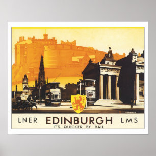Poster Viagens vintage Edimburgo Escócia