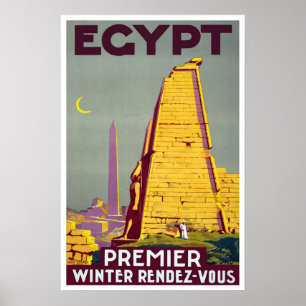 Póster Viagens vintage, Egipto